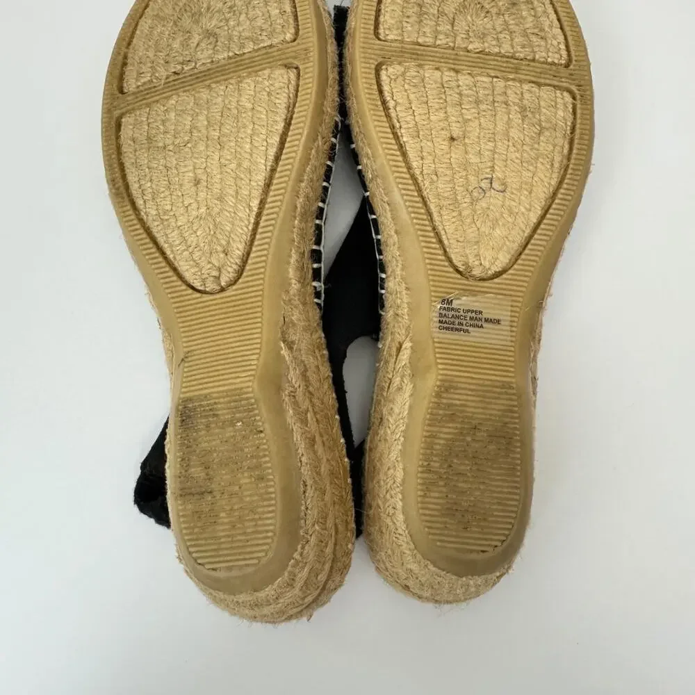 Cliffs By White Mountain Womens Sling Back Fabric Espadrille Size 8 Bow Black